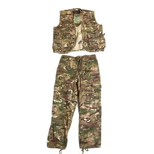 Kombat Kids MTP style tactical vest and pants camo play soldier costume size 7